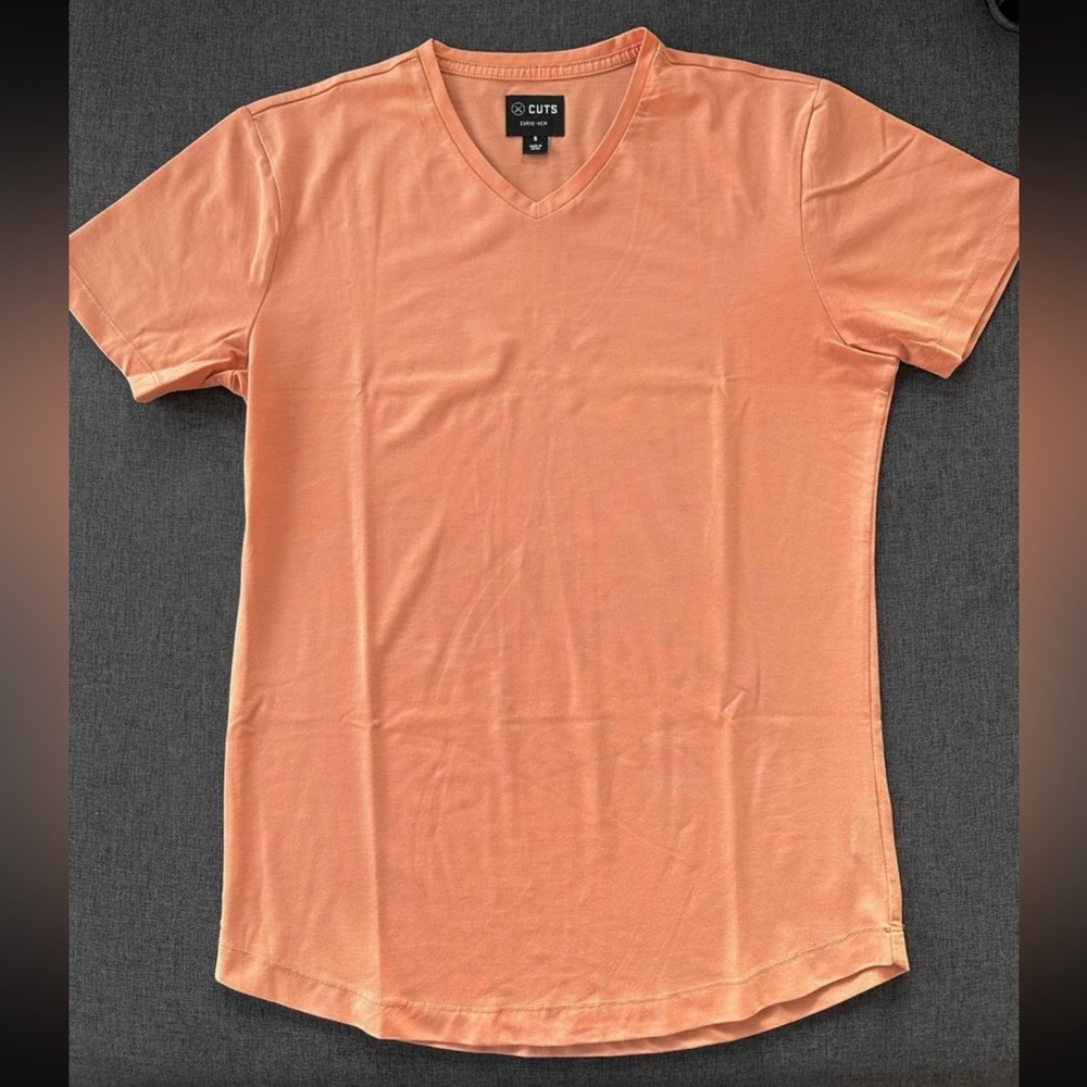 CUTS Peach V-Neck T-Shirt